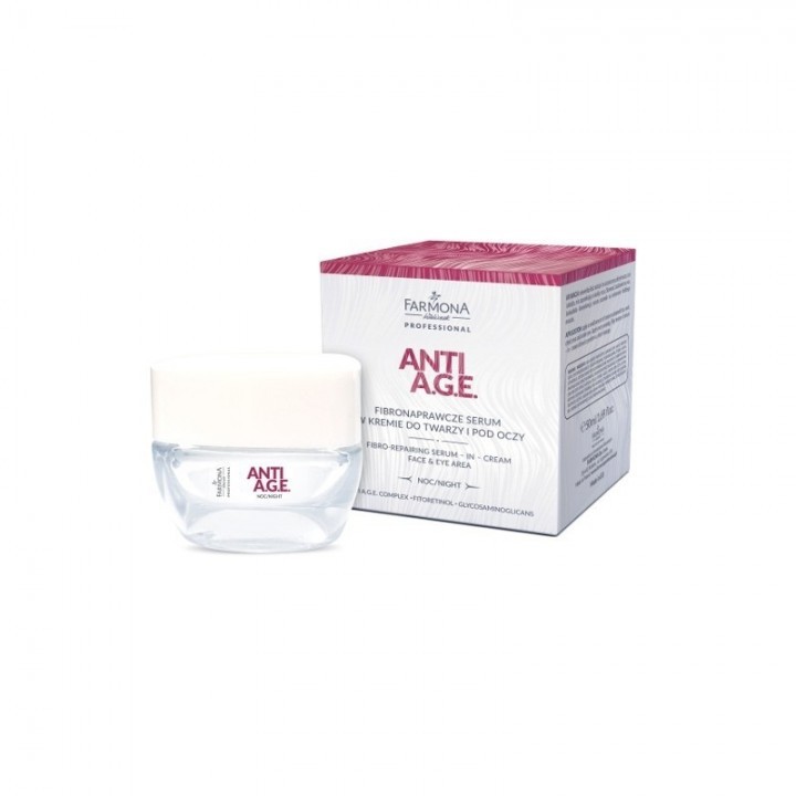 FARMONA ANTI A.G.E. - Fibronaprawcze serum w kremie do twarzy i pod oczy 50 ml