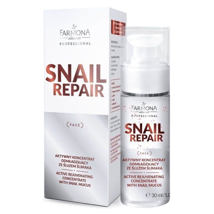 FARMONA SNAIL REPAIR - Aktywny koncentrat odmładzający ze śluzem ślimaka 30 ml